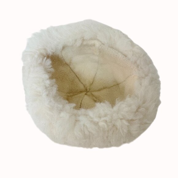 VTG White Faux Fur Hat Fluffy Winter Russian Style Retro 70s 80s Winter Fashion - Picture 14 of 14